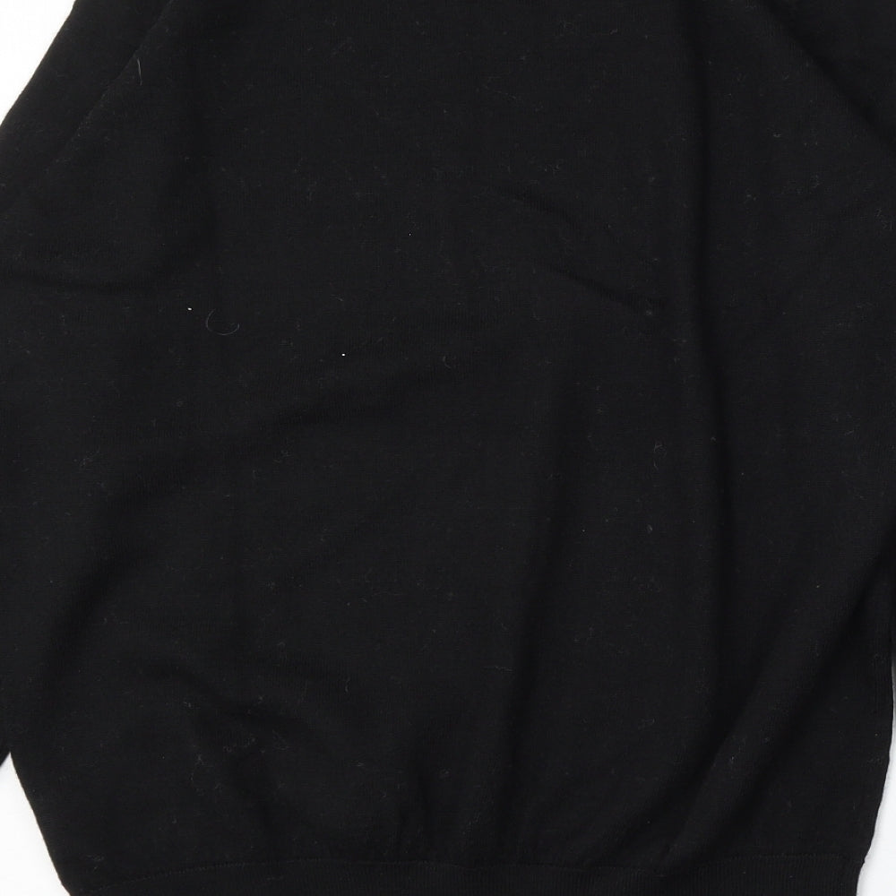Livergy Mens Black Round Neck  Wool Pullover Jumper Size XL