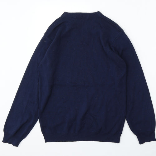 George Boys Blue V-Neck  Cotton Pullover Jumper Size 12-13 Years