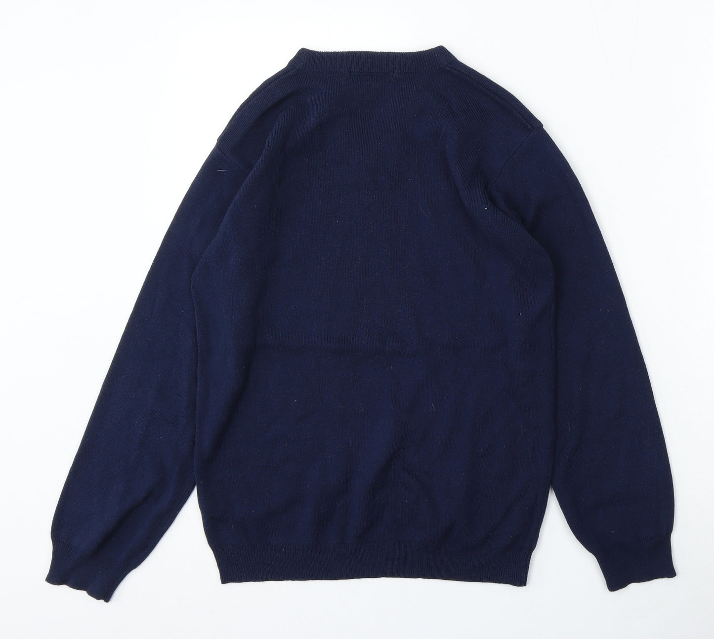 George Boys Blue V-Neck  Cotton Pullover Jumper Size 12-13 Years