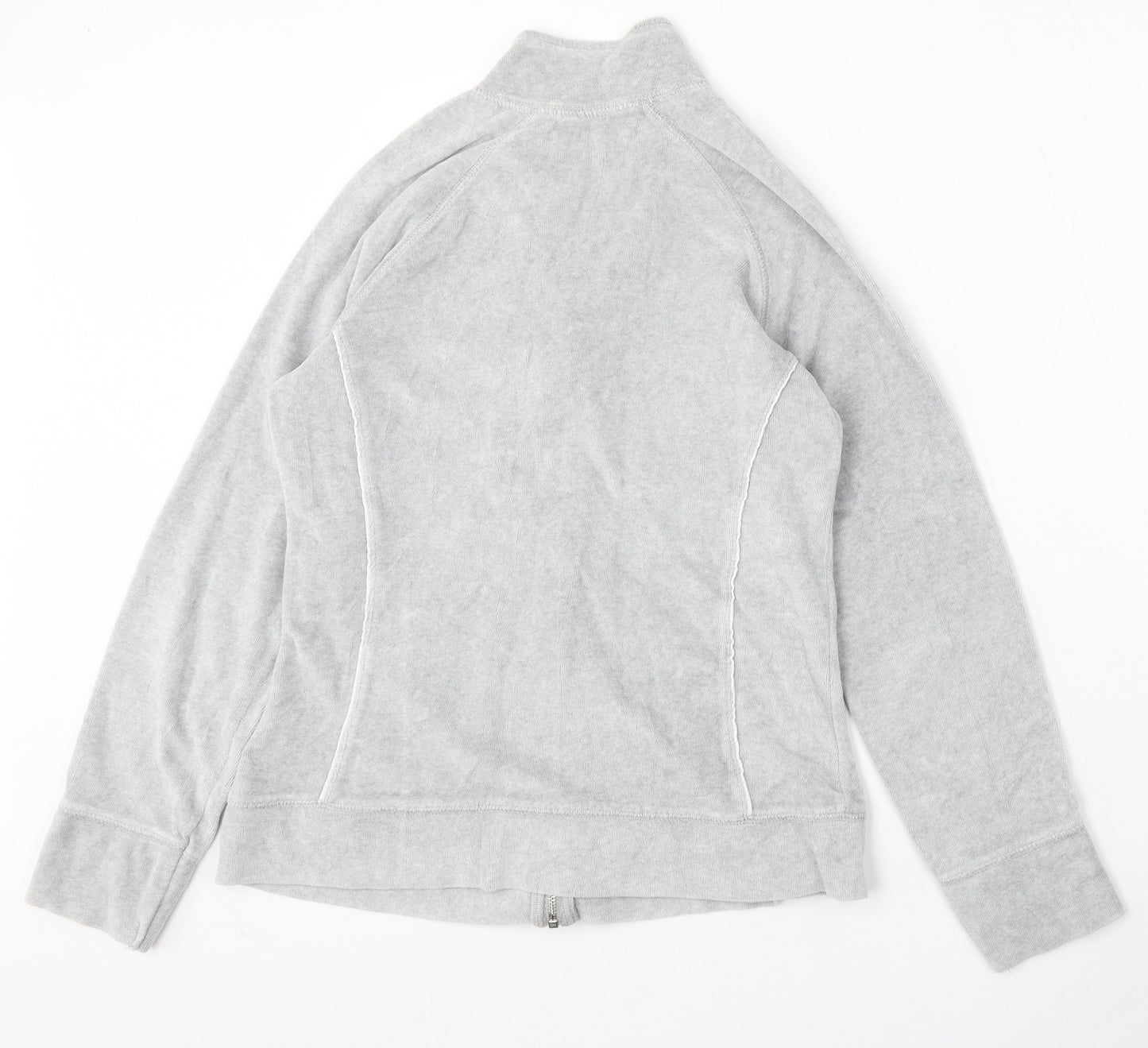 Preworn Womens Grey  Polyester Full Zip Sweatshirt Size M  Zip