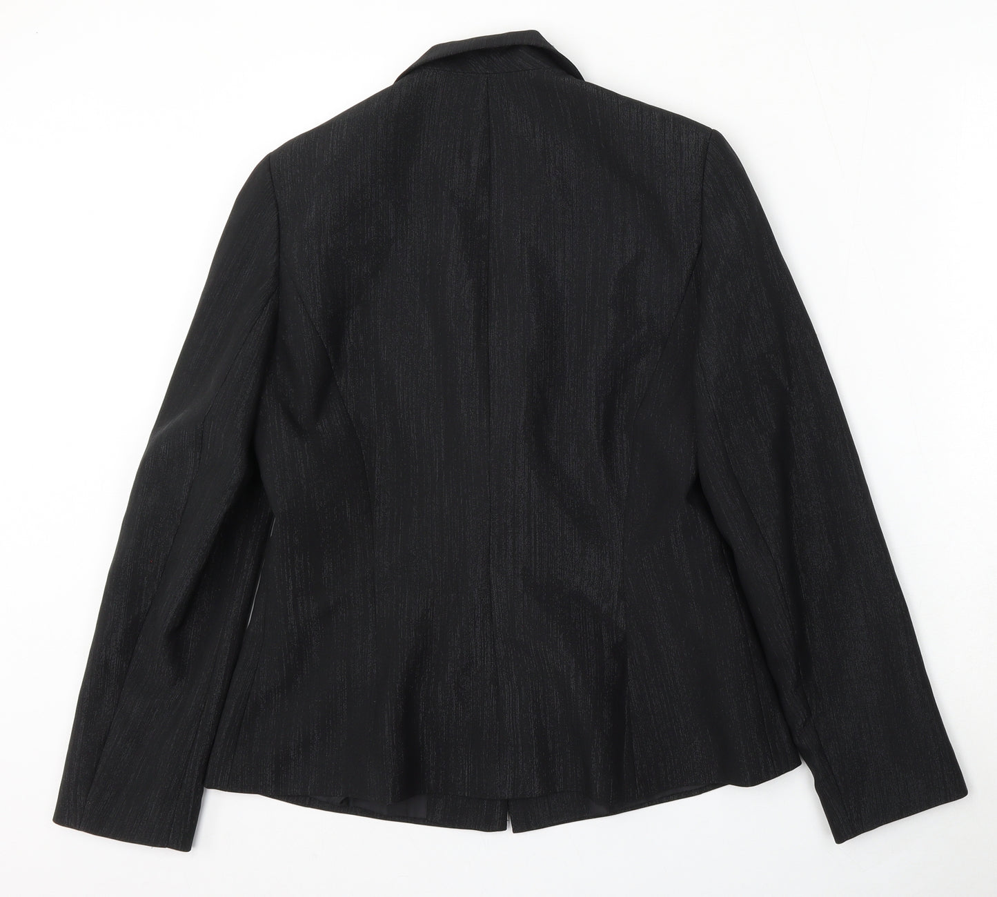 George Womens Black Striped Polyester Jacket Suit Size 12