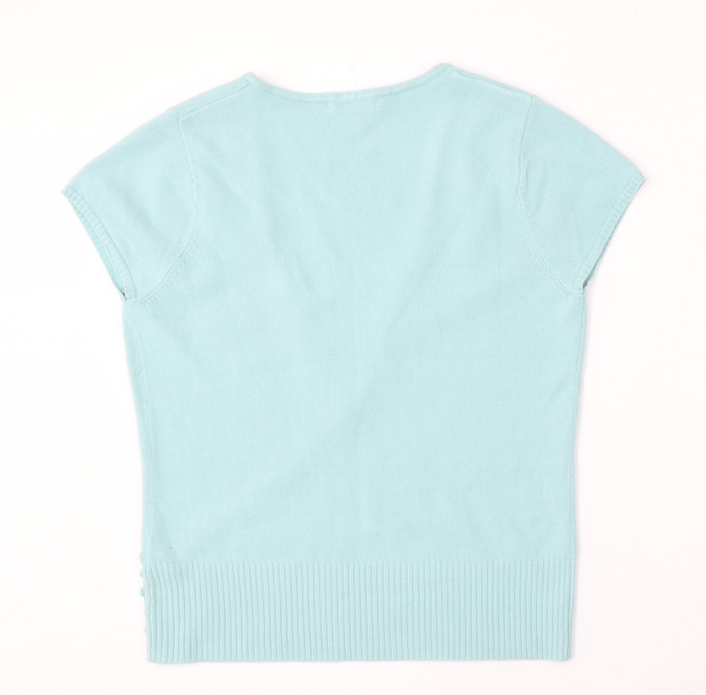 George Womens Blue V-Neck  Acrylic Pullover Jumper Size 16