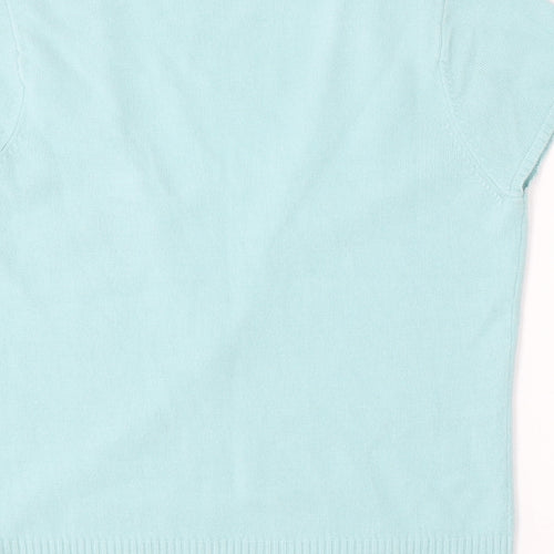 George Womens Blue V-Neck  Acrylic Pullover Jumper Size 16