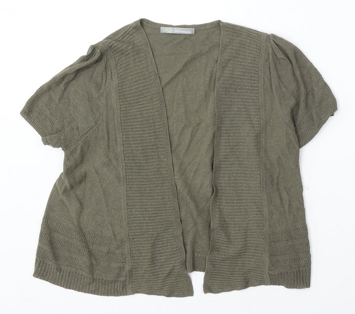 Marks and Spencer Womens Green V-Neck Polyester Cardigan Jumper Size S
