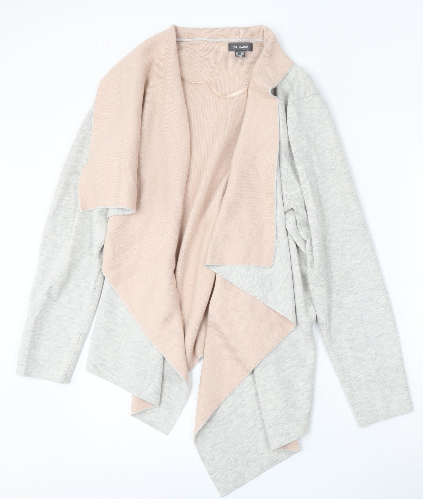 Primark Womens Grey V-Neck  Acrylic Cardigan Jumper Size L