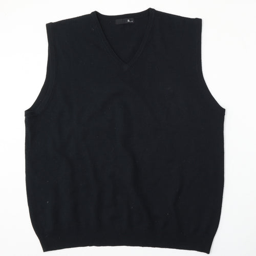BHS Mens Blue V-Neck  Acrylic Vest Jumper Size L