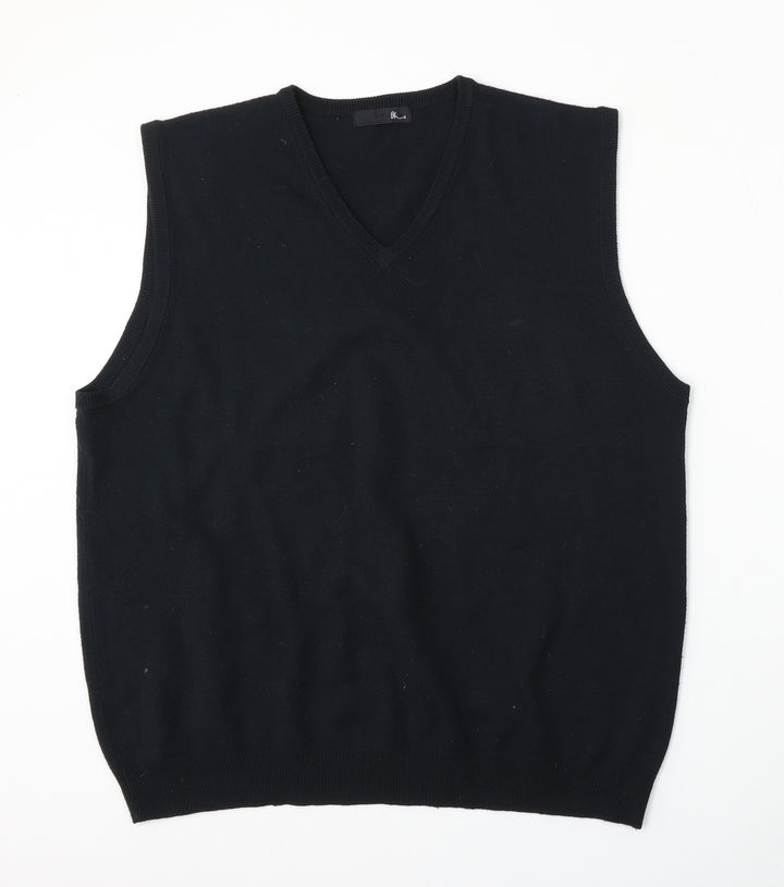 BHS Mens Blue V-Neck  Acrylic Vest Jumper Size L