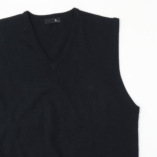 BHS Mens Blue V-Neck  Acrylic Vest Jumper Size L