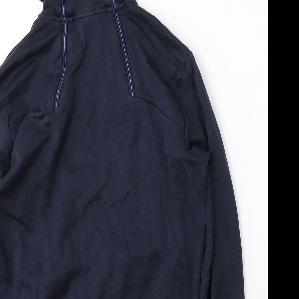 HUGO BOSS Mens Blue  Cotton Full Zip Hoodie Size M