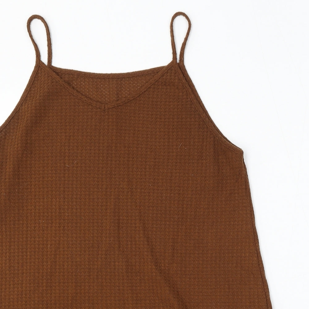 SheIn Womens Brown  Polyester Camisole Blouse Size XL V-Neck