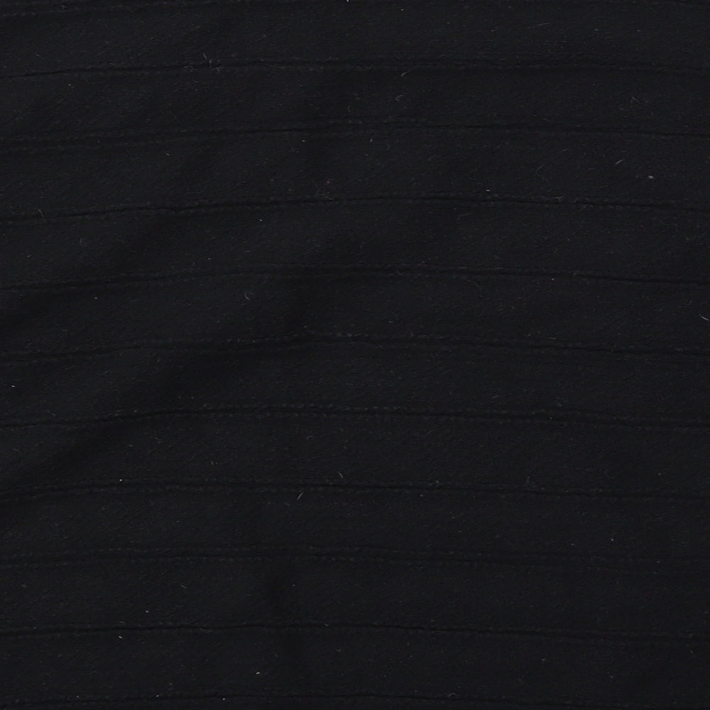 TU Womens Black Round Neck Floral Cotton Pullover Jumper Size 14