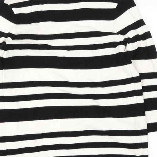 Debenhams Womens Black V-Neck Striped Viscose Cardigan Jumper Size 8