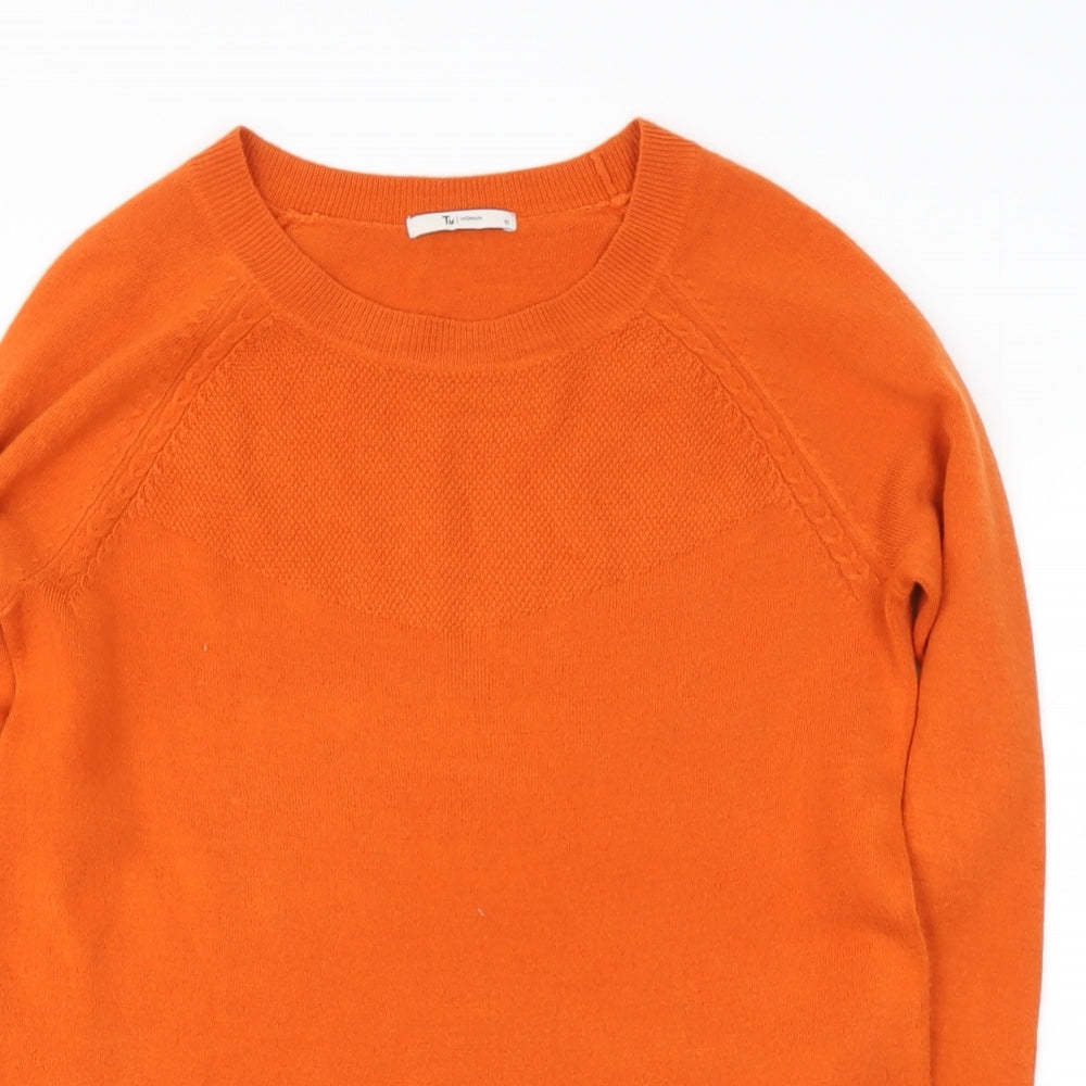 sainsburys Womens Orange Round Neck  Aramid Pullover Jumper Size 10