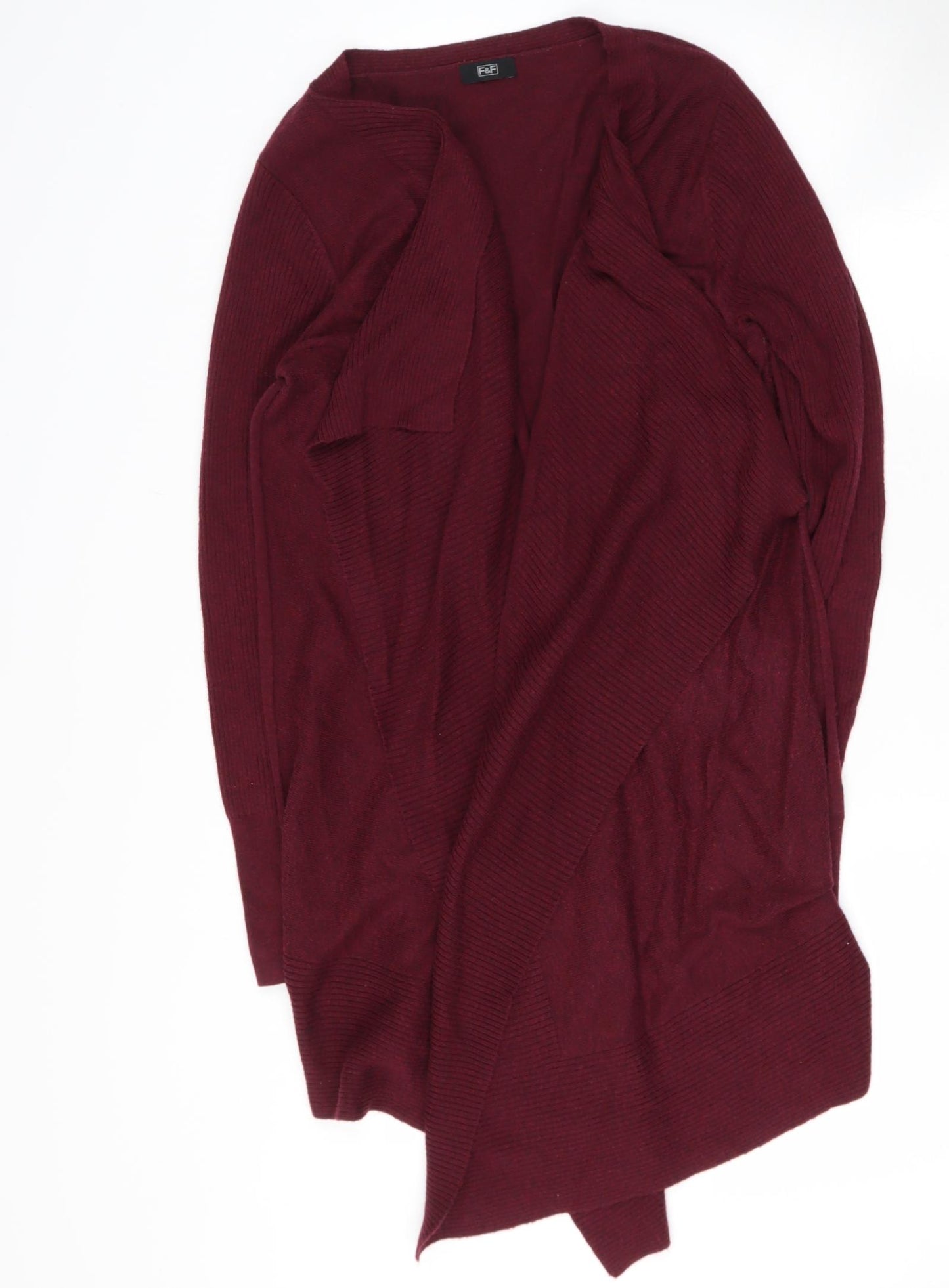 F&F Womens Pink V-Neck  Polyester Cardigan Jumper Size 14