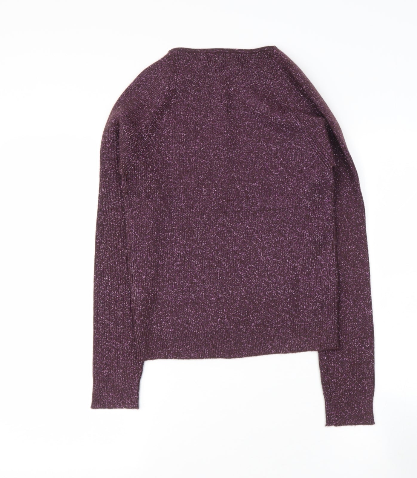 primark  Womens Purple V-Neck  Polyester Pullover Jumper Size 14