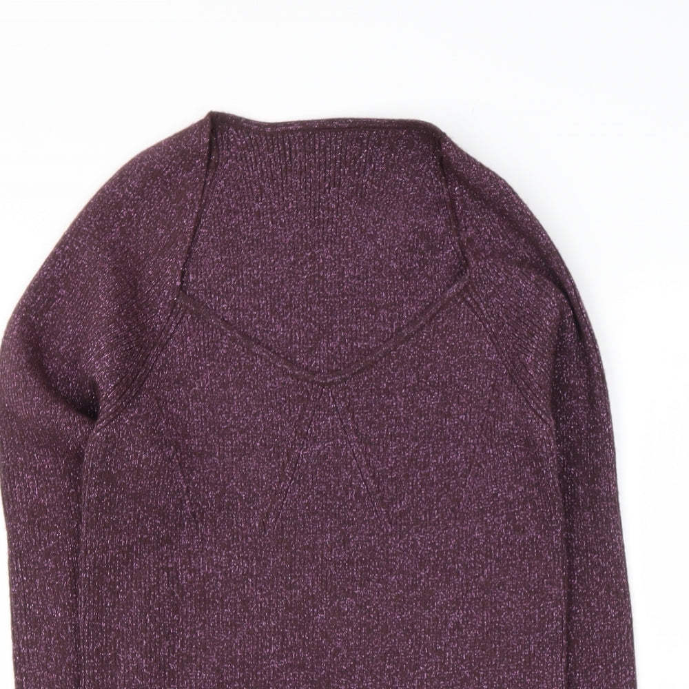 primark  Womens Purple V-Neck  Polyester Pullover Jumper Size 14