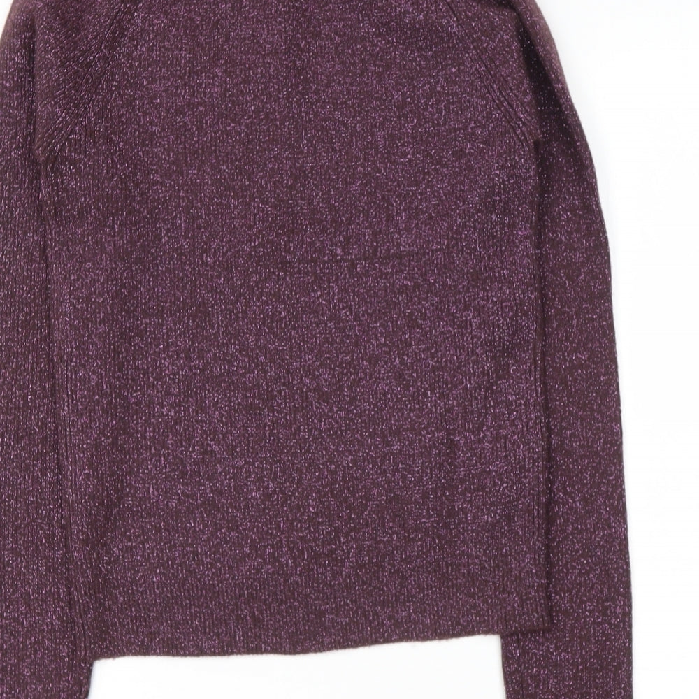 primark  Womens Purple V-Neck  Polyester Pullover Jumper Size 14