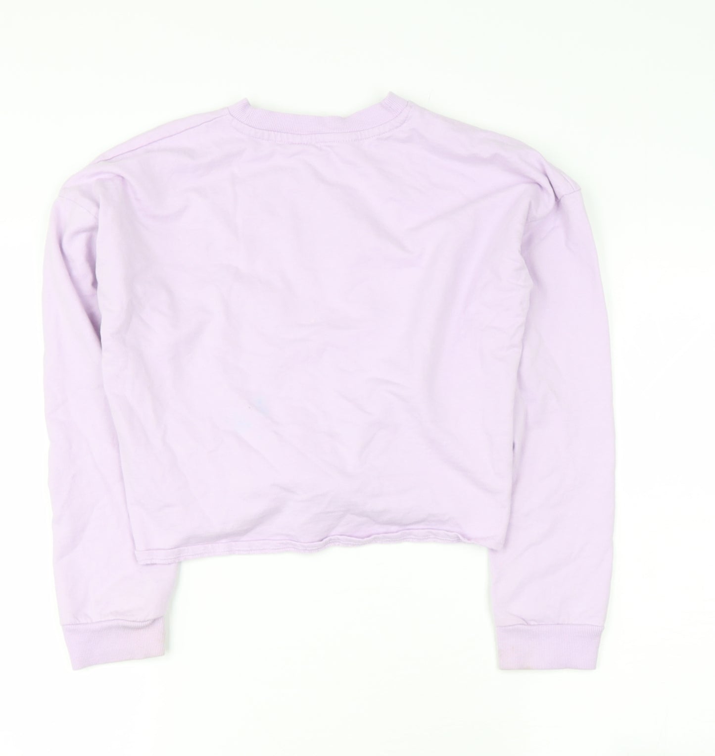 H&M Girls Pink  Cotton Cropped T-Shirt Size 11-12 Years Round Neck