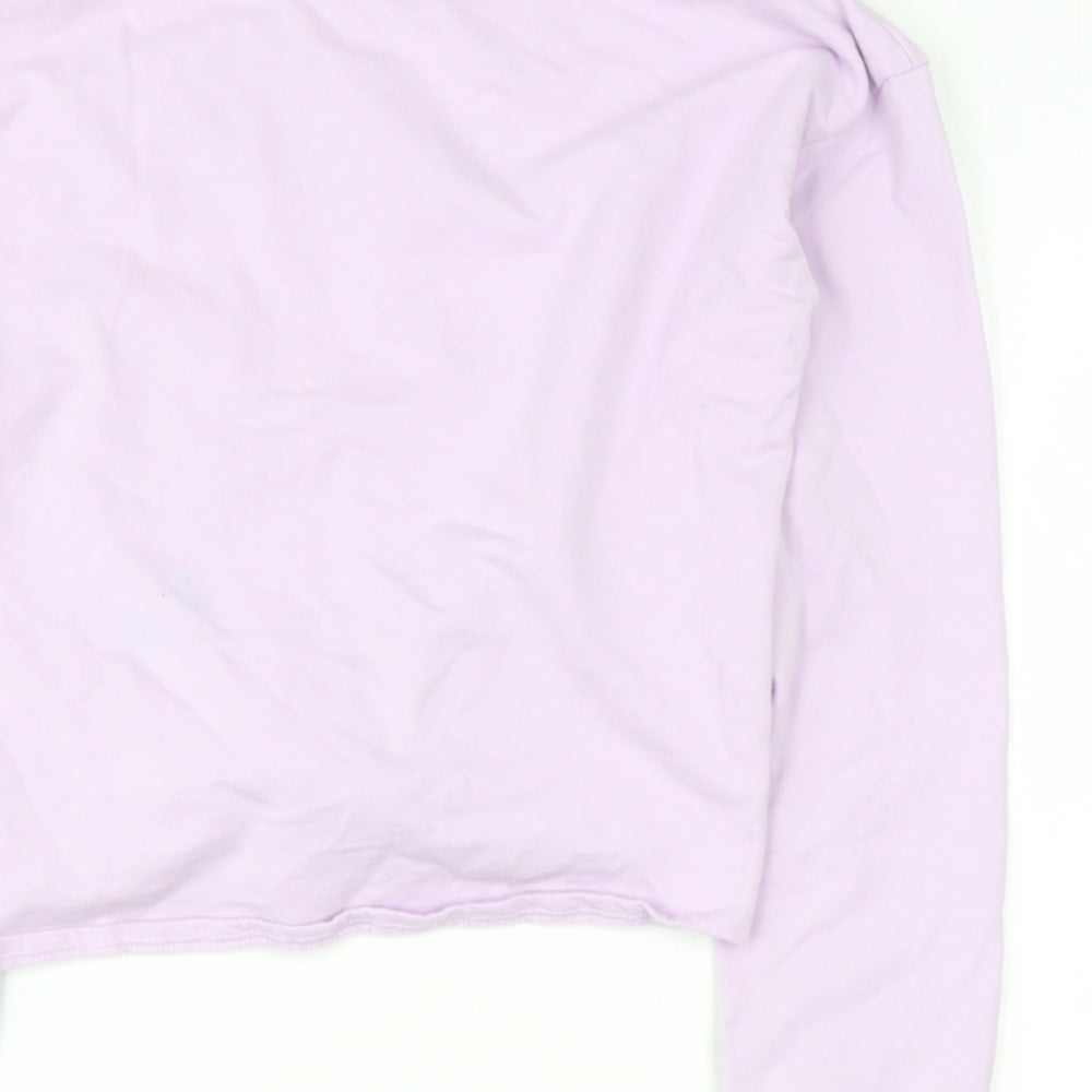 H&M Girls Pink  Cotton Cropped T-Shirt Size 11-12 Years Round Neck