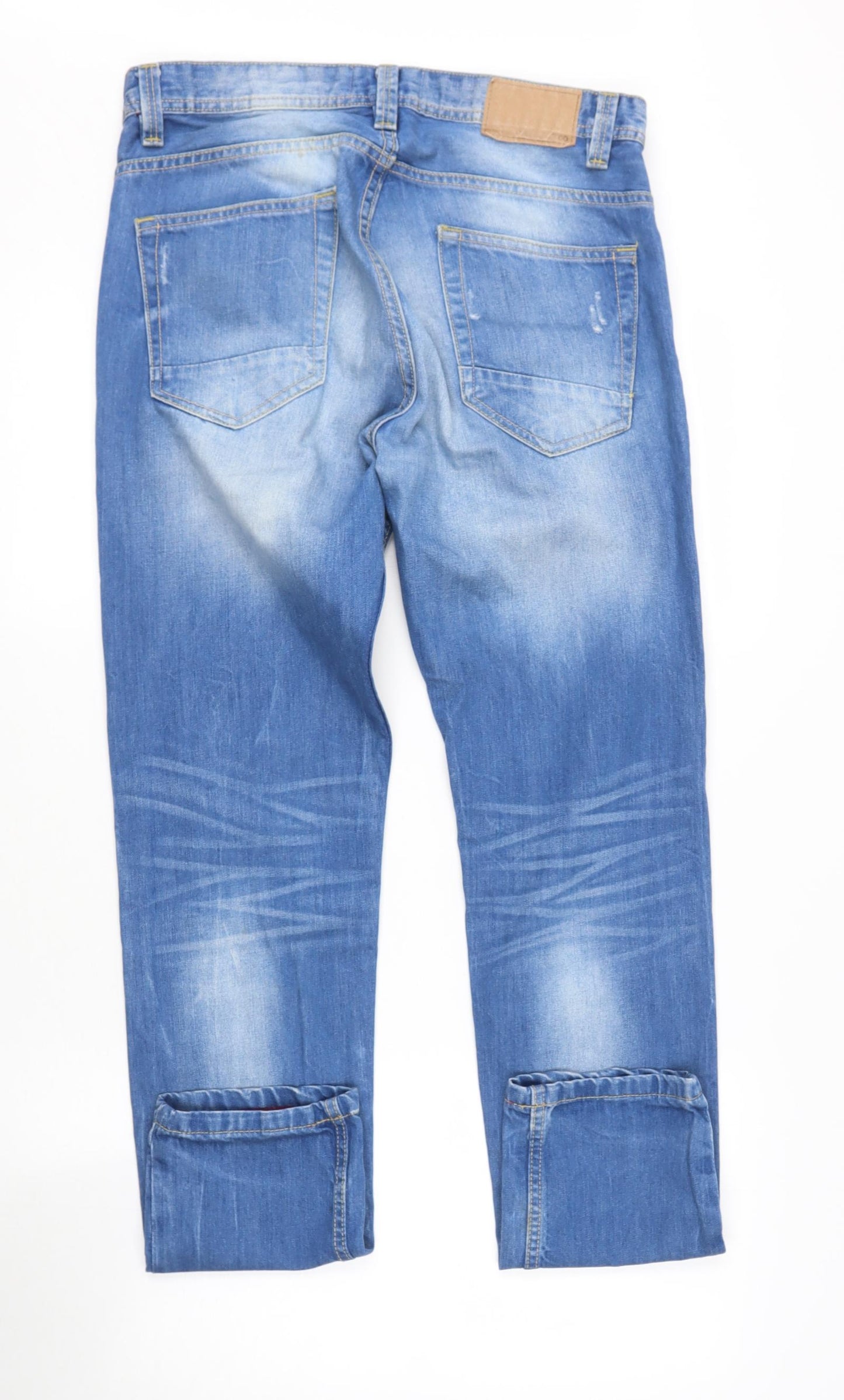 Pull&Bear Mens Blue  Cotton Straight Jeans Size 42 L31 in Regular