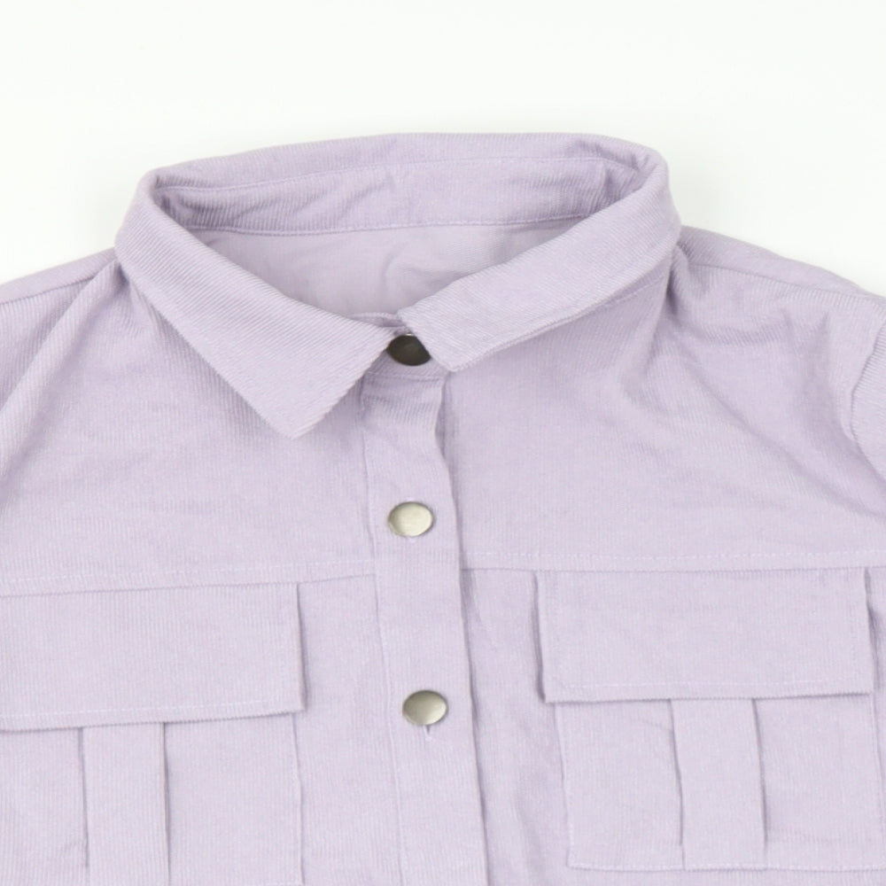 SheIn Womens Pink Collared  Polyester Pullover Jumper Size L