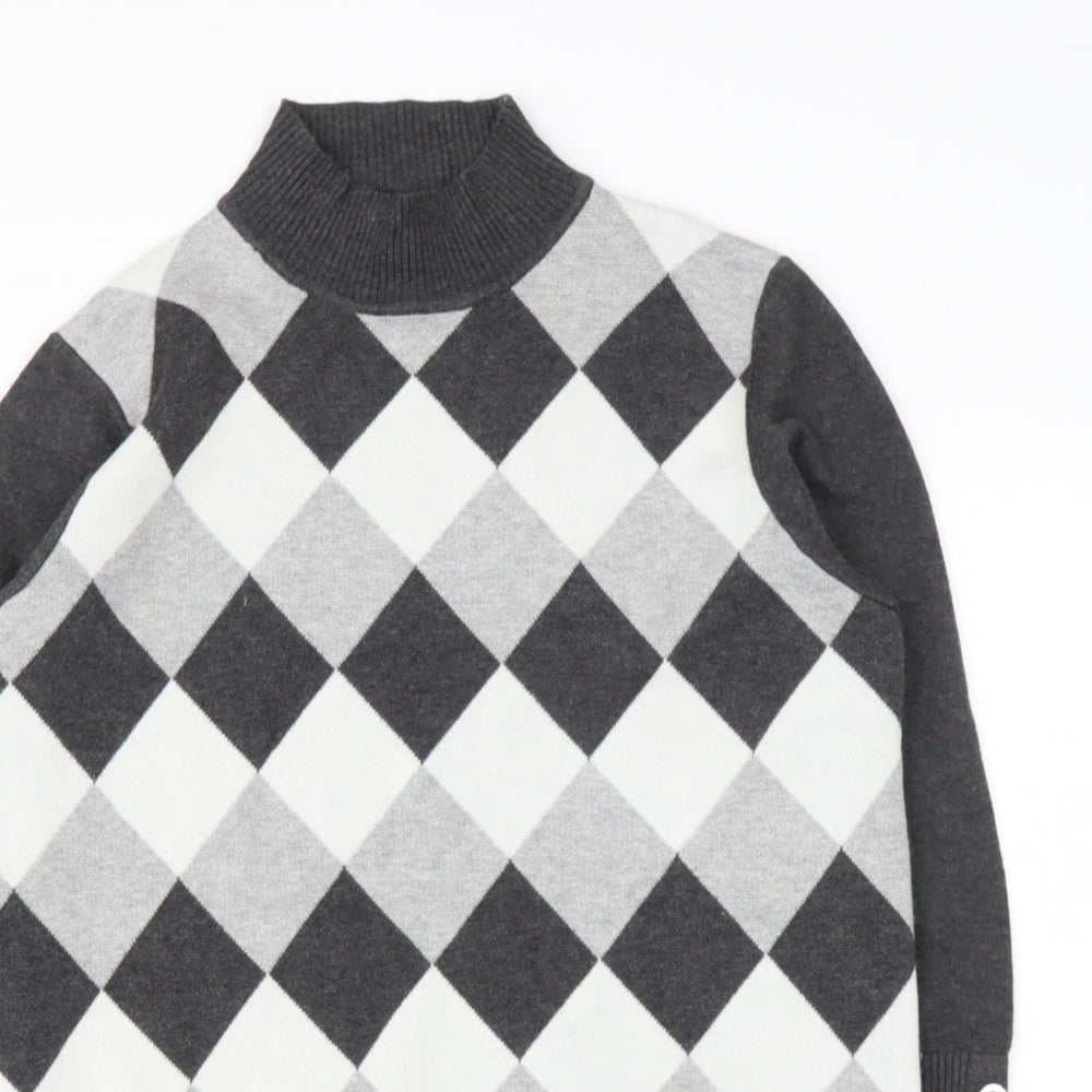 first avenue Womens Grey High Neck  Camel Pullover Jumper Size S