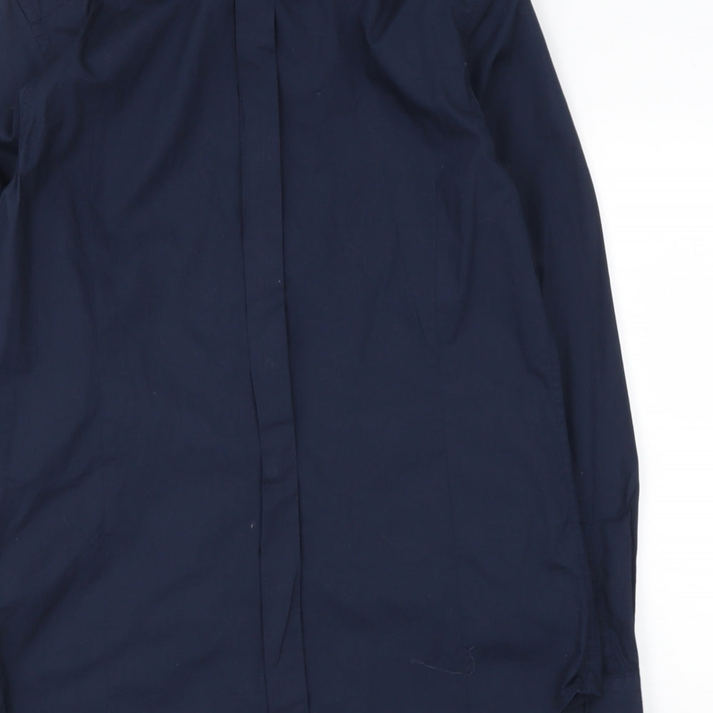 Replay Mens Blue  Cotton  Button-Up Size S Collared