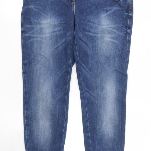 Marks and Spencer Womens Blue  Cotton Jegging Jeans Size 14 L28 in Regular