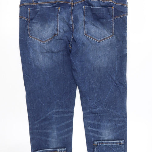 Marks and Spencer Womens Blue  Cotton Jegging Jeans Size 14 L28 in Regular