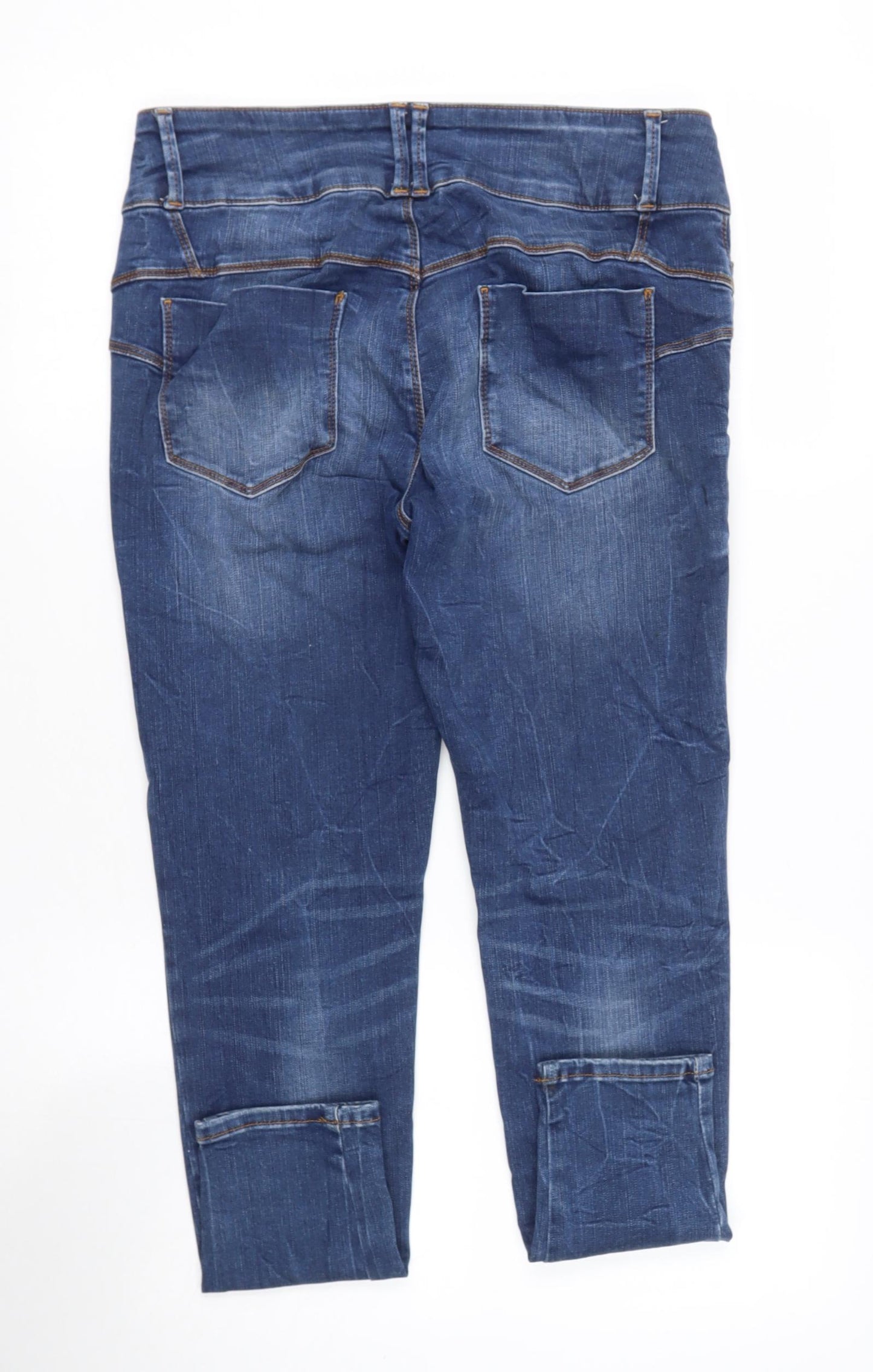 Marks and Spencer Womens Blue  Cotton Jegging Jeans Size 14 L28 in Regular