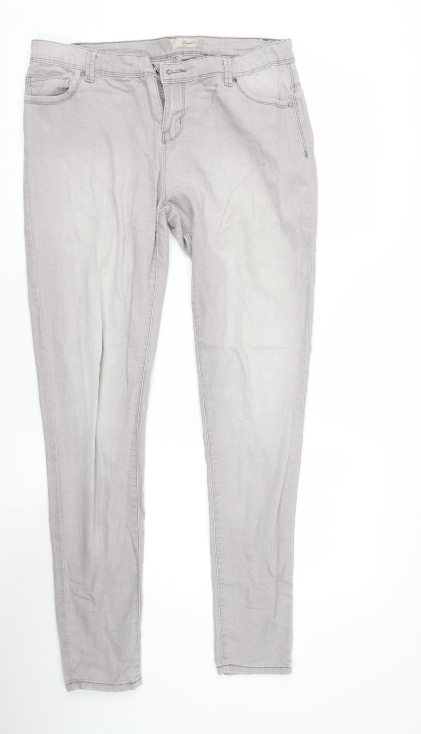 Denim & Co. Womens Grey  Polyacrylate Fibre Jegging Jeans Size 14 L30 in Regular