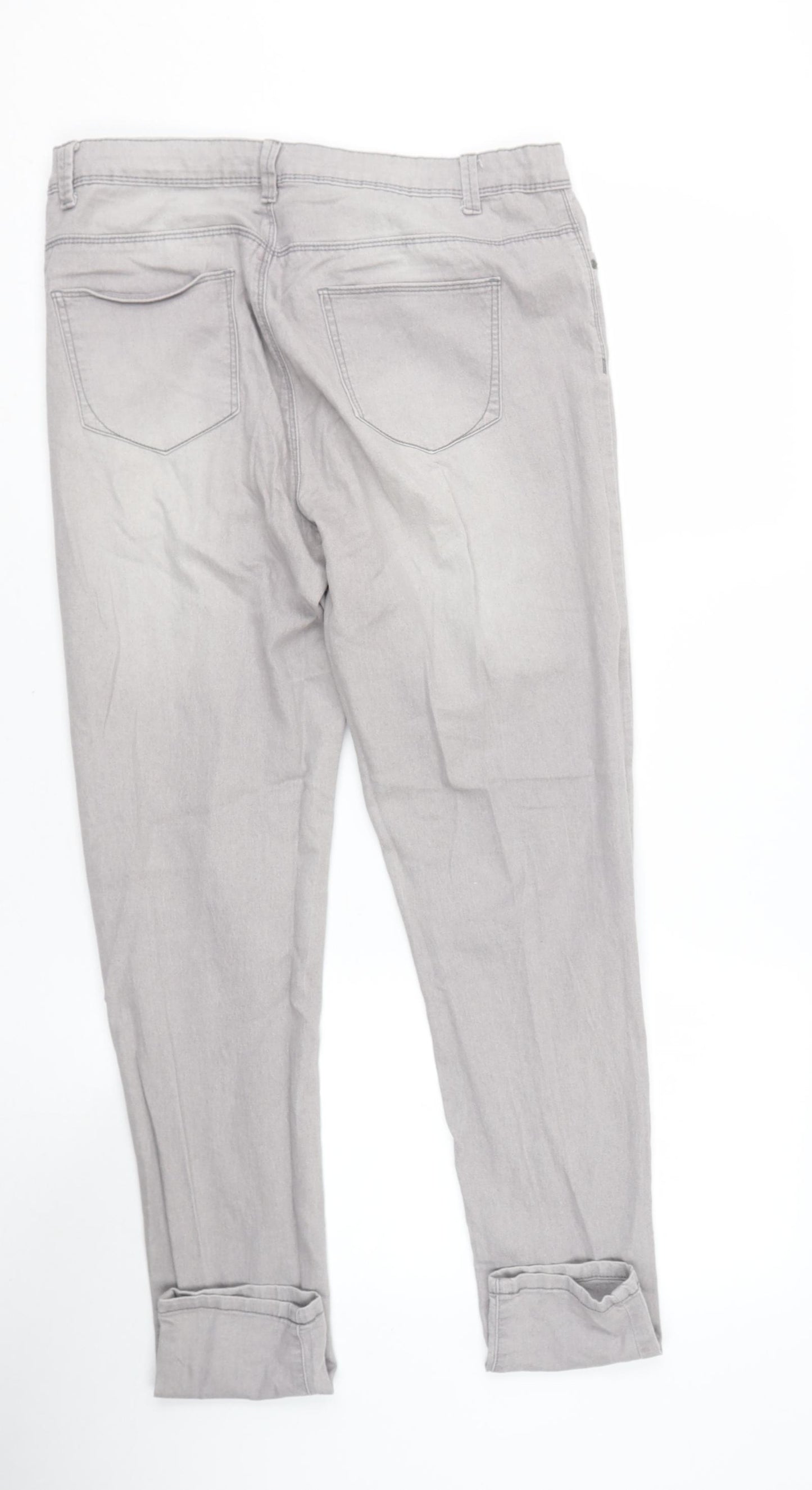 Denim & Co. Womens Grey  Polyacrylate Fibre Jegging Jeans Size 14 L30 in Regular