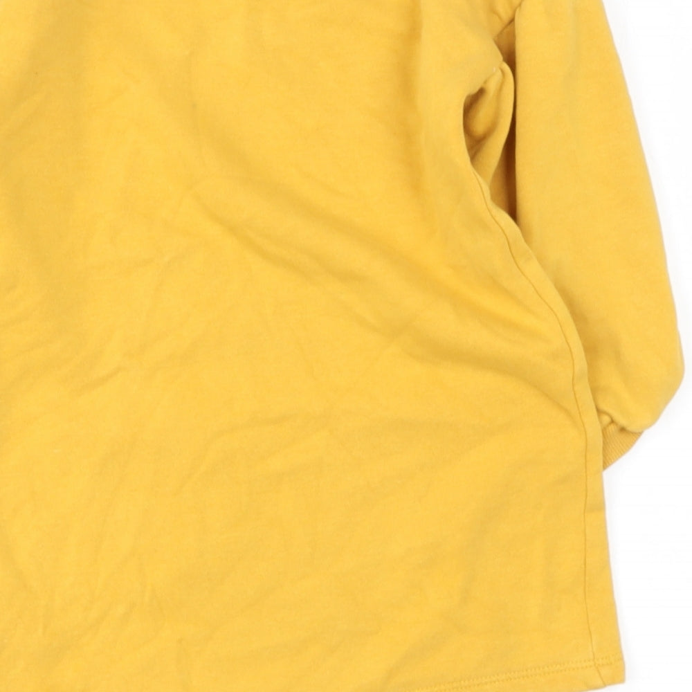 tESCO Girls Yellow Round Neck  Cotton Pullover Jumper Size 3-4 Years