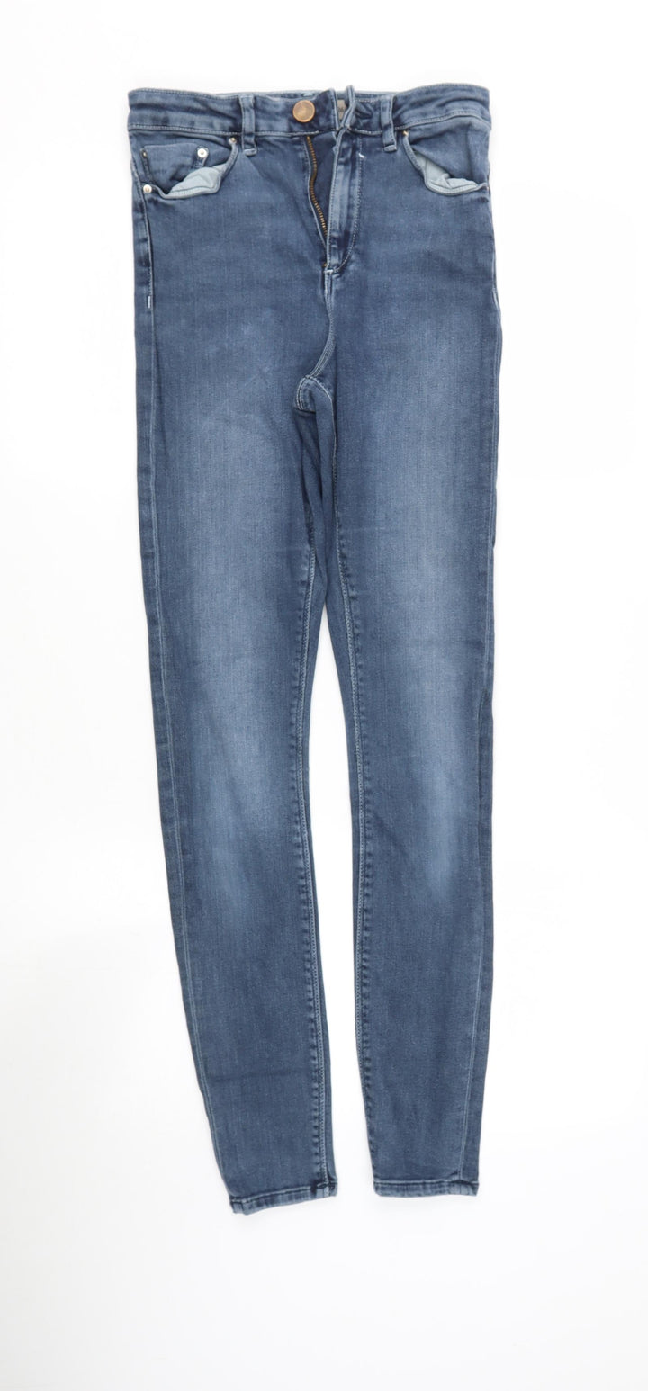ASOS Womens Blue Cotton Skinny Jeans Size S L34 in Regular