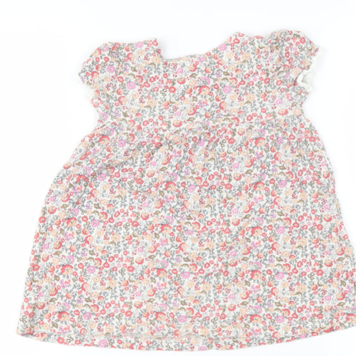 NEXT Baby Multicoloured Floral Cotton Basic Blouse Size 12-18 Months Round Neck