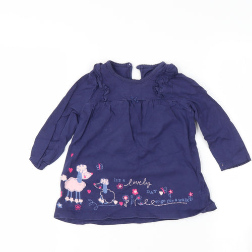 GEORG Baby Blue  Cotton Basic T-Shirt Size 9-12 Months Round Neck