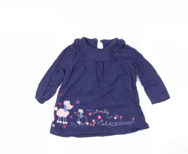 GEORG Baby Blue  Cotton Basic T-Shirt Size 9-12 Months Round Neck