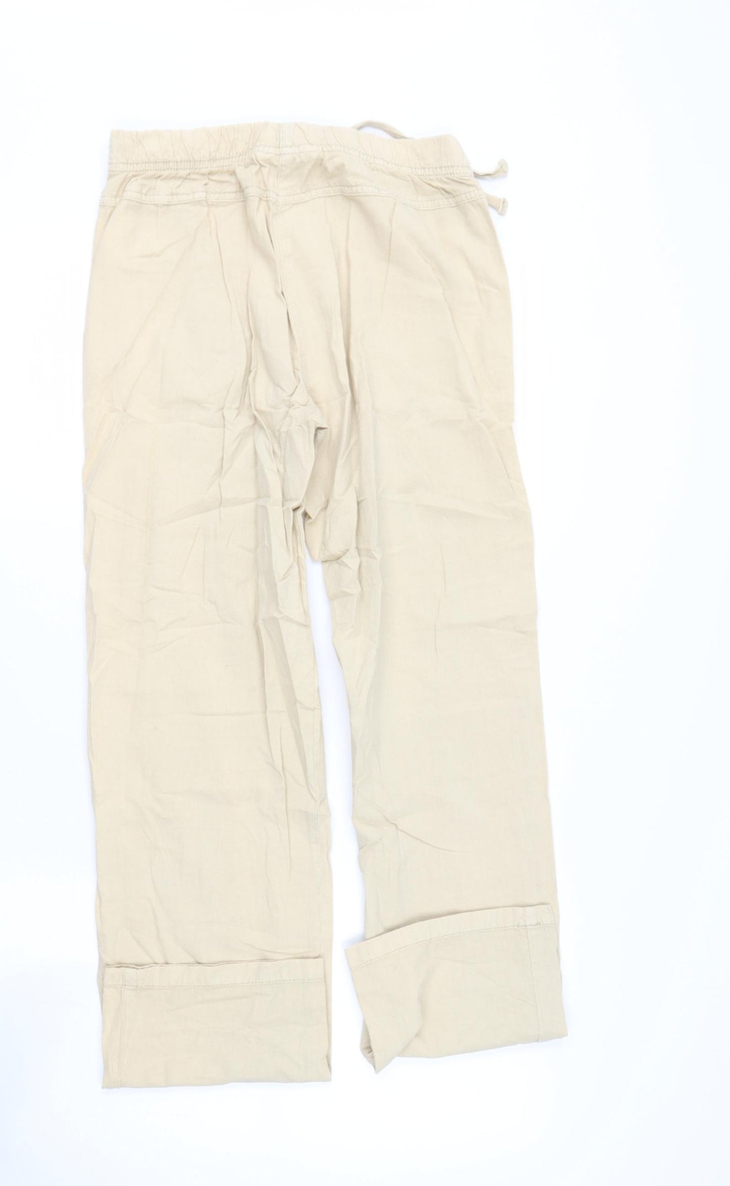 store twenty one Womens Beige  Cotton Cargo Trousers Size 10  Regular