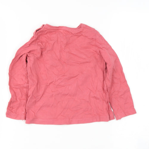 fred flow Baby Pink  Cotton Basic T-Shirt Size 12-18 Months Round Neck  - heart