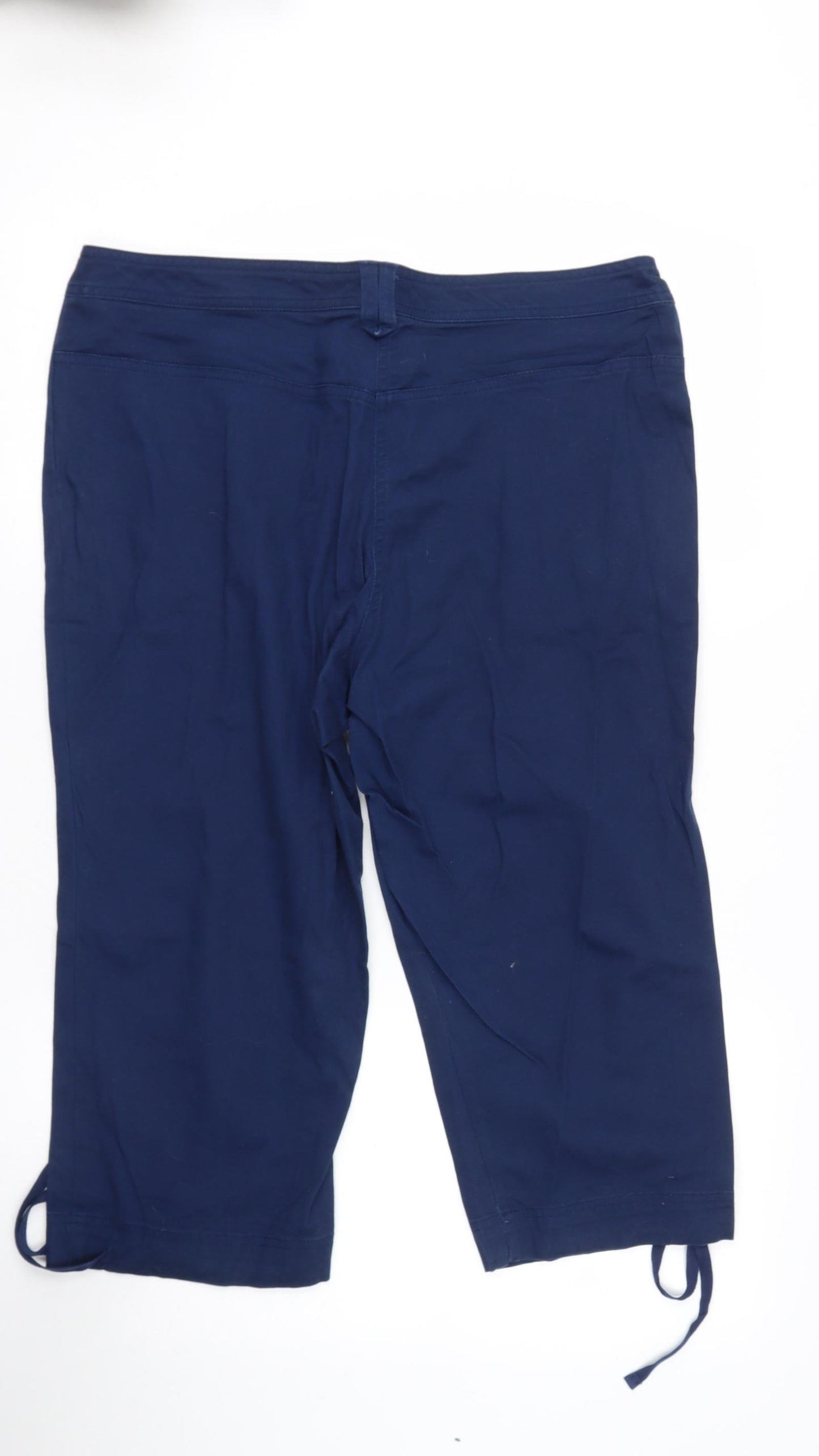 BM Womens Blue  Cotton Cropped Trousers Size 16  Regular