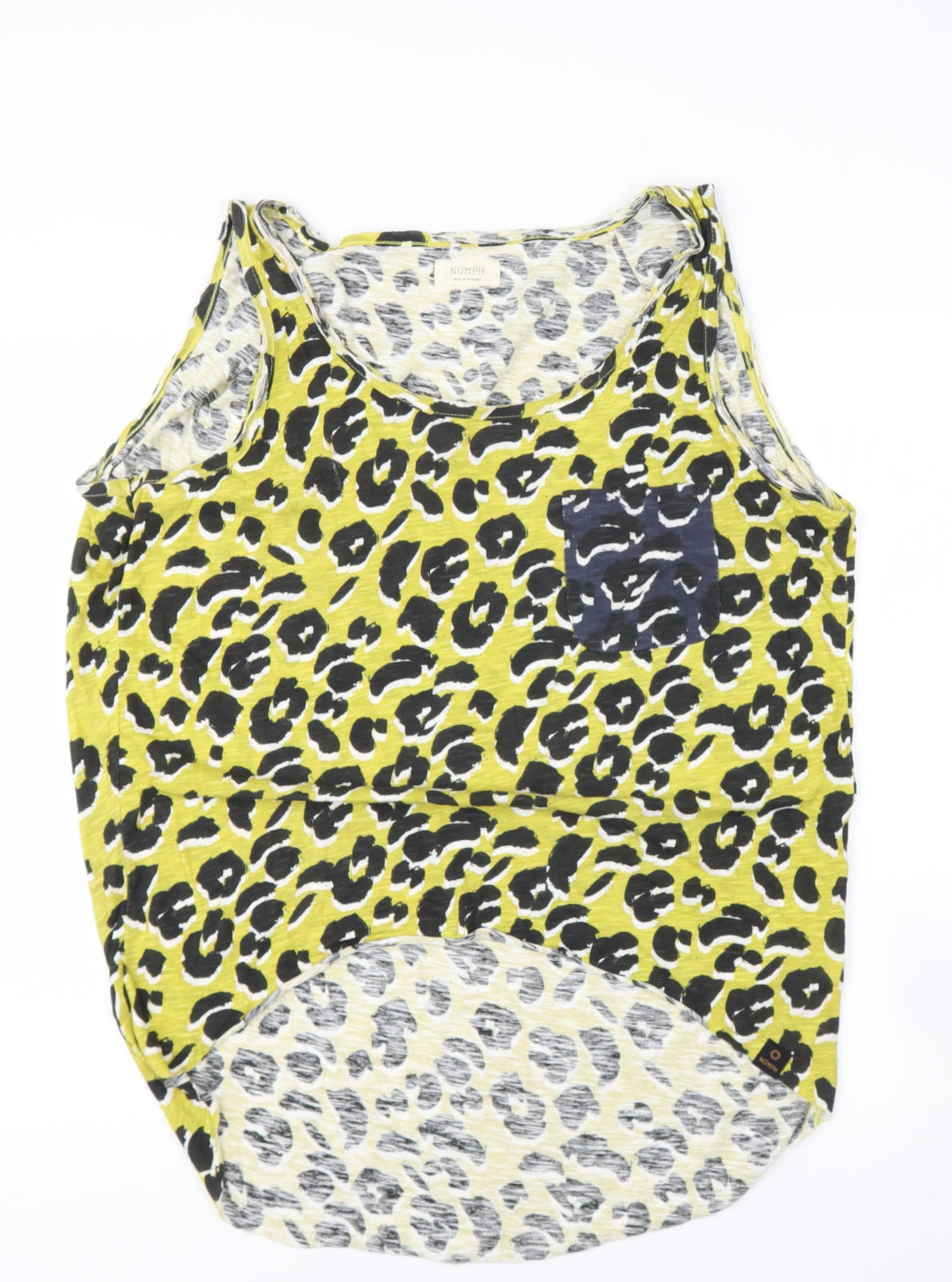 numph Womens Yellow  Cotton Basic T-Shirt Size M Round Neck