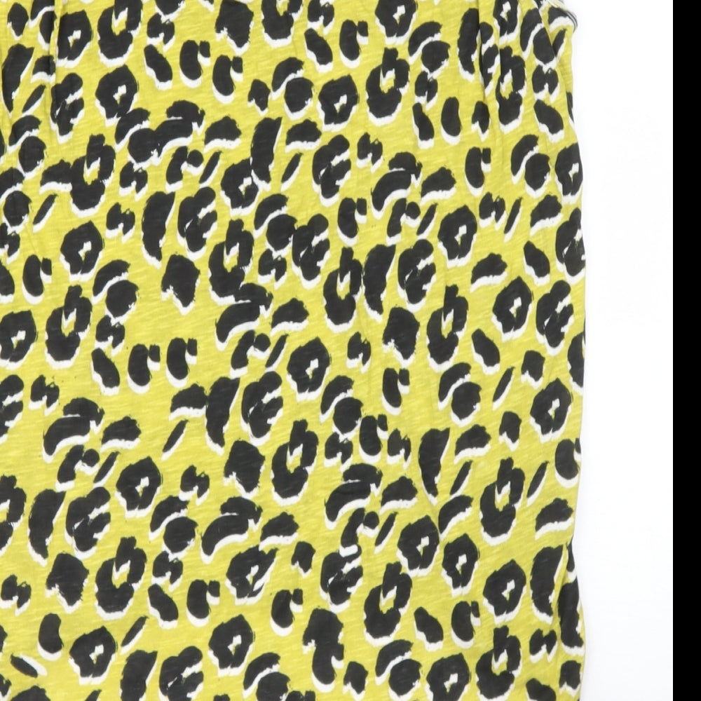 numph Womens Yellow  Cotton Basic T-Shirt Size M Round Neck