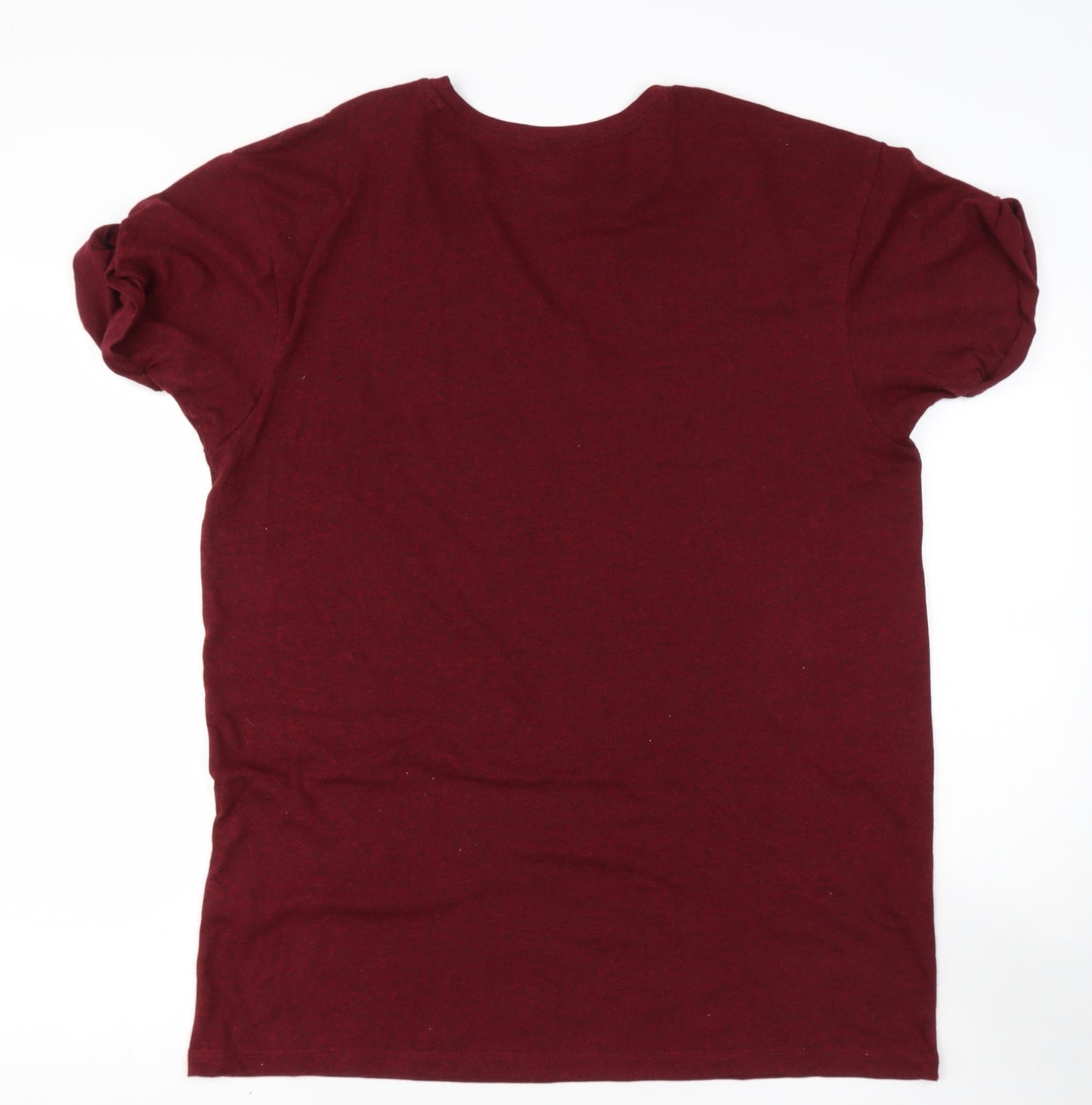 Bershka Mens Red    T-Shirt  Roll Neck