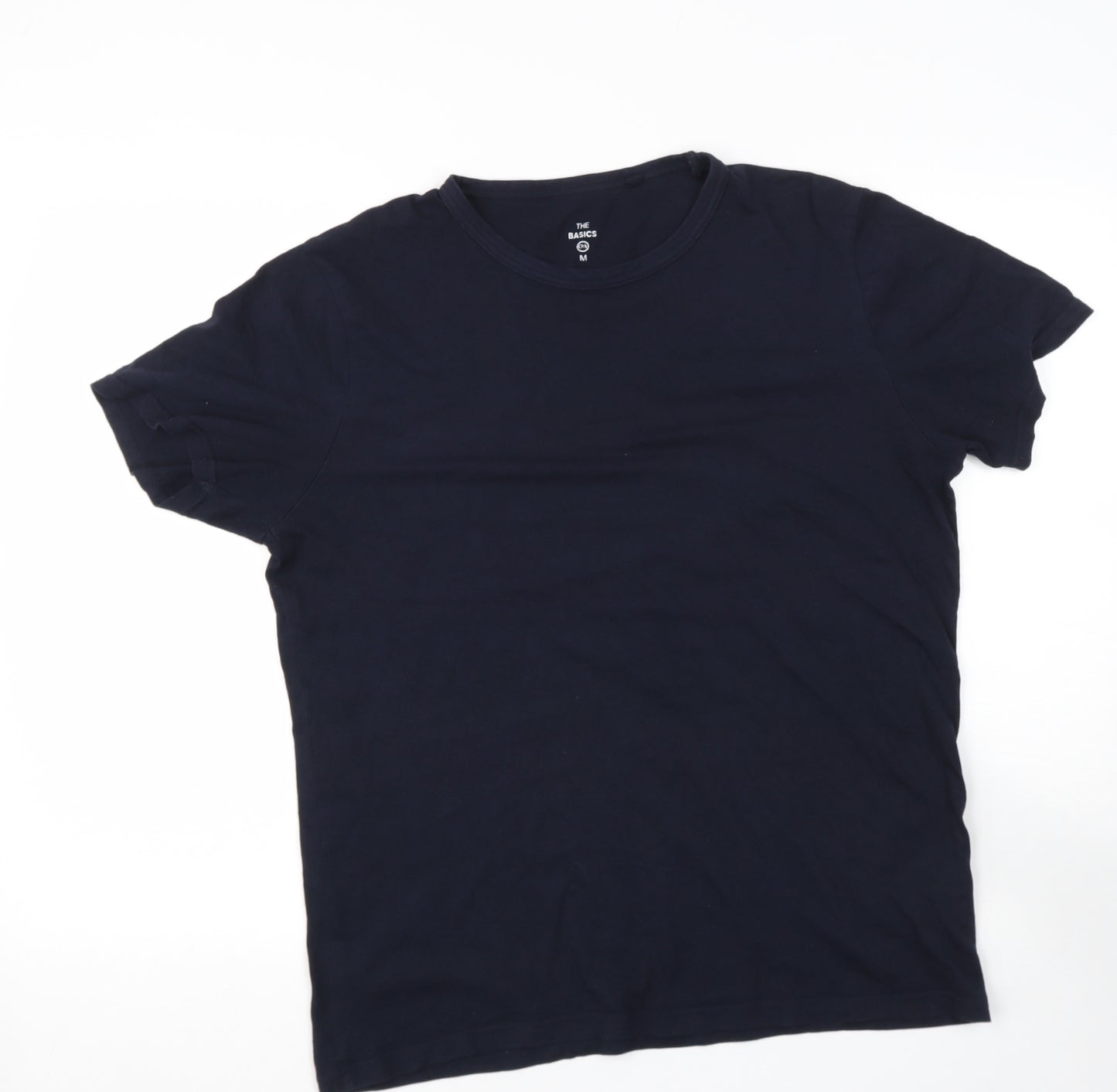 Basics Mens Blue  Cotton  T-Shirt Size M