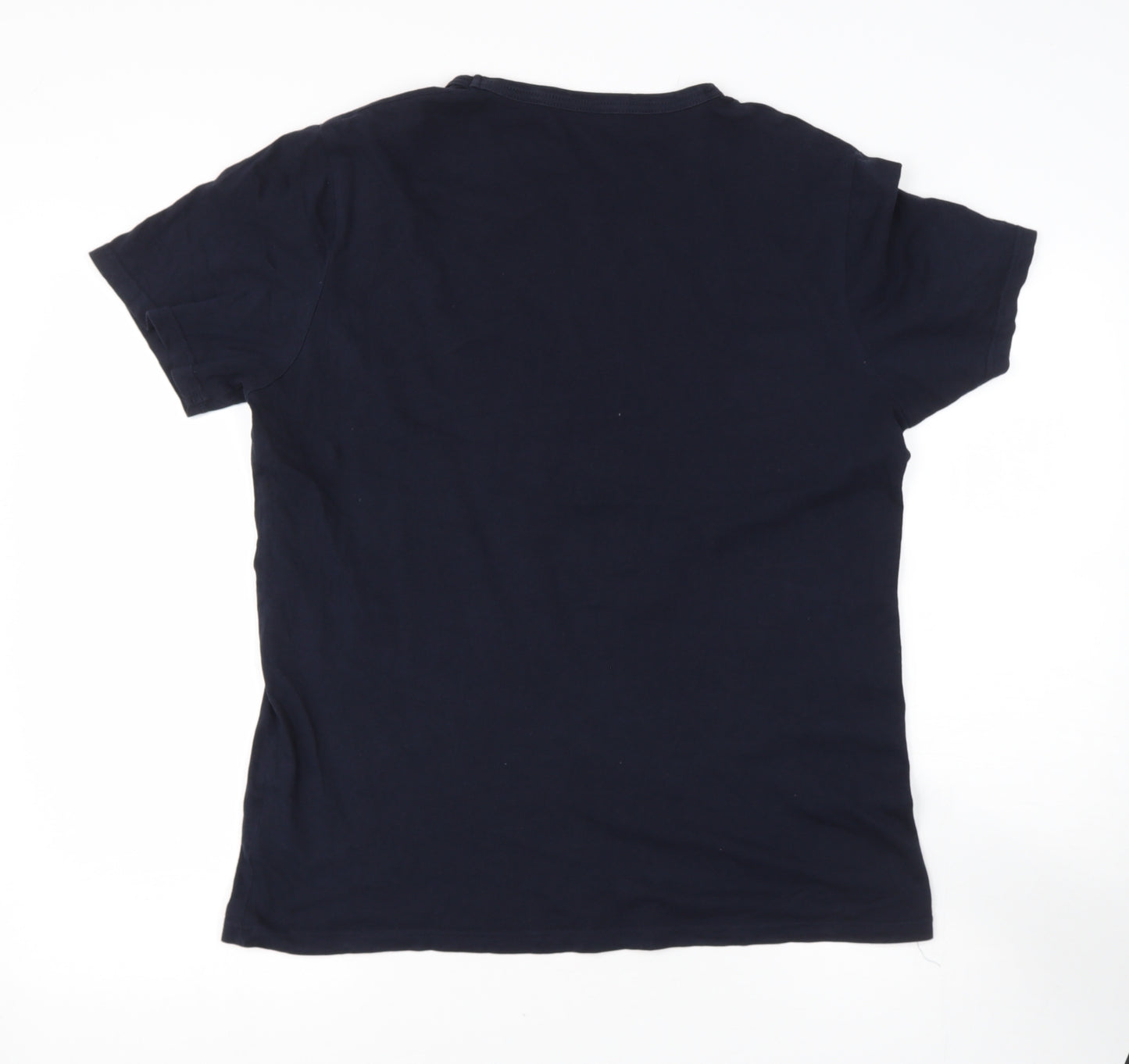Basics Mens Blue  Cotton  T-Shirt Size M