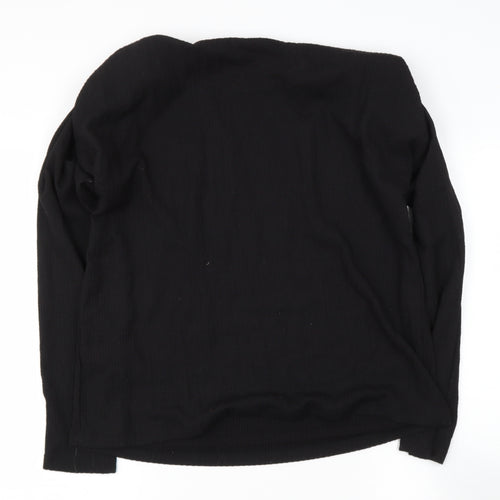 tesco Womens Black  Polyester Basic Blouse Size 14 Round Neck