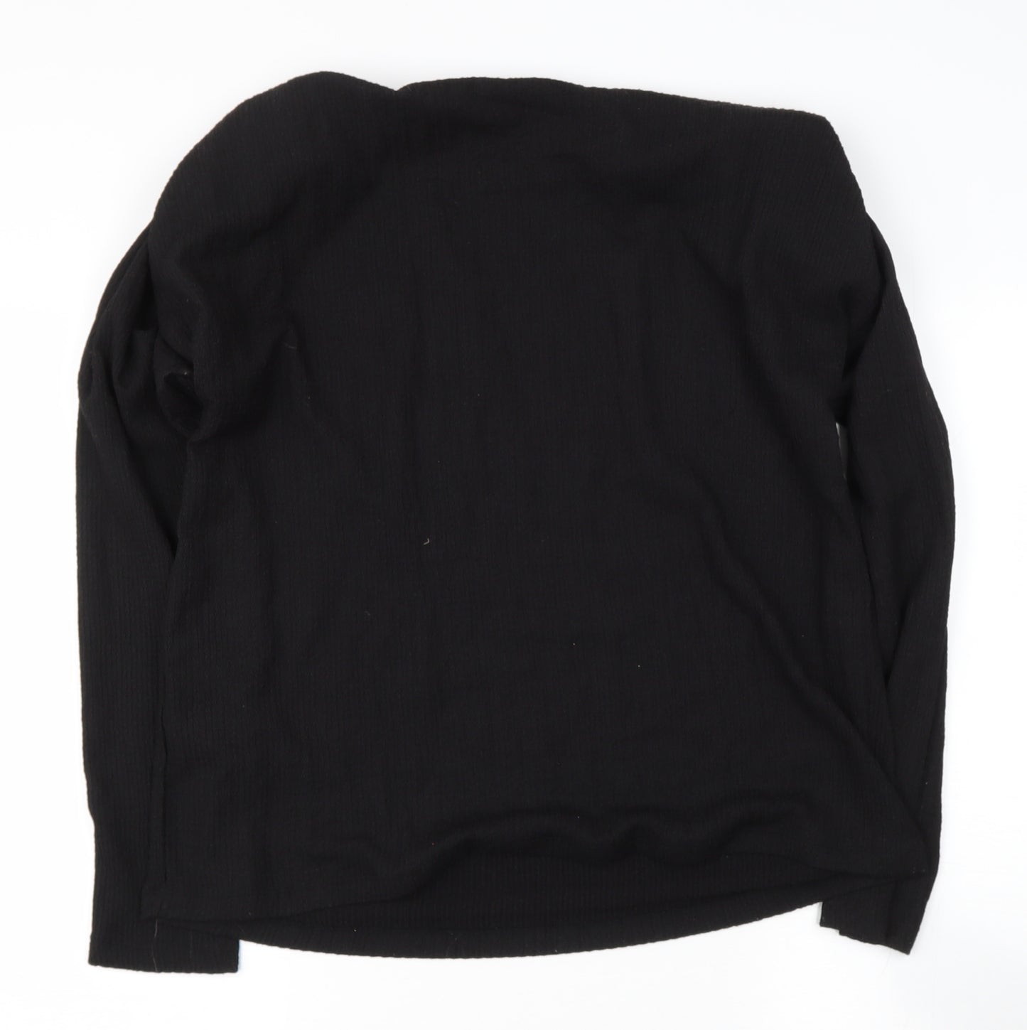 tesco Womens Black  Polyester Basic Blouse Size 14 Round Neck