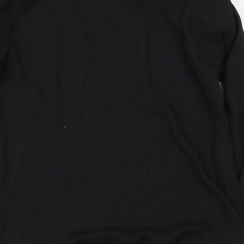 tesco Womens Black  Polyester Basic Blouse Size 14 Round Neck