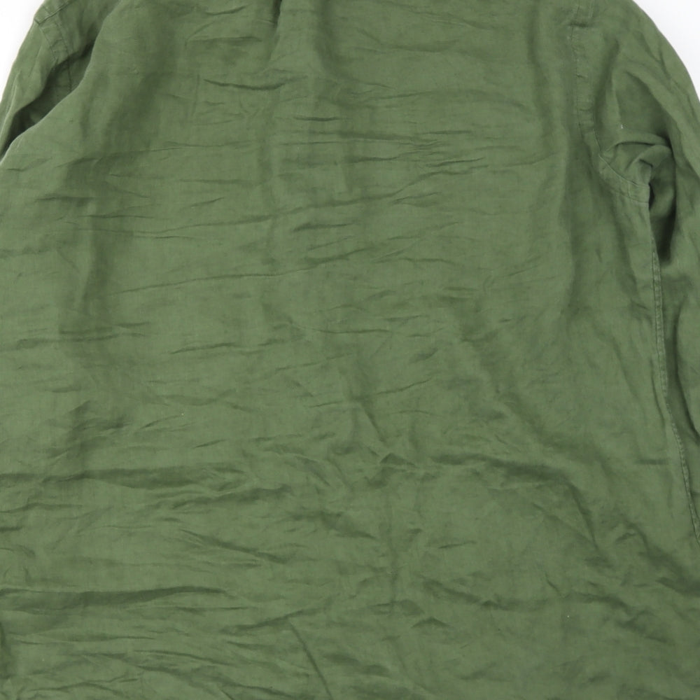 Ralph Lauren Mens Green  Linen  Button-Up Size XL Collared