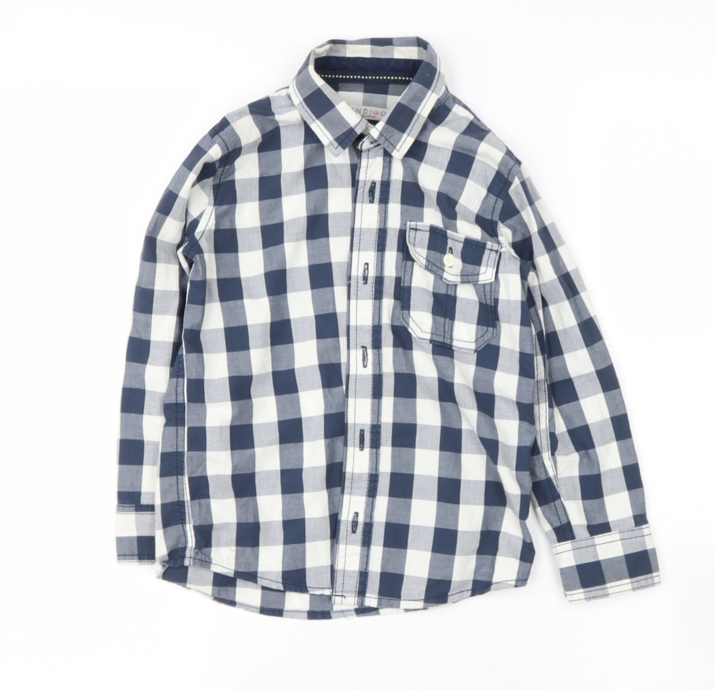 Indigo Boys Multicoloured Check Cotton Basic Casual Size 6 Years Collared